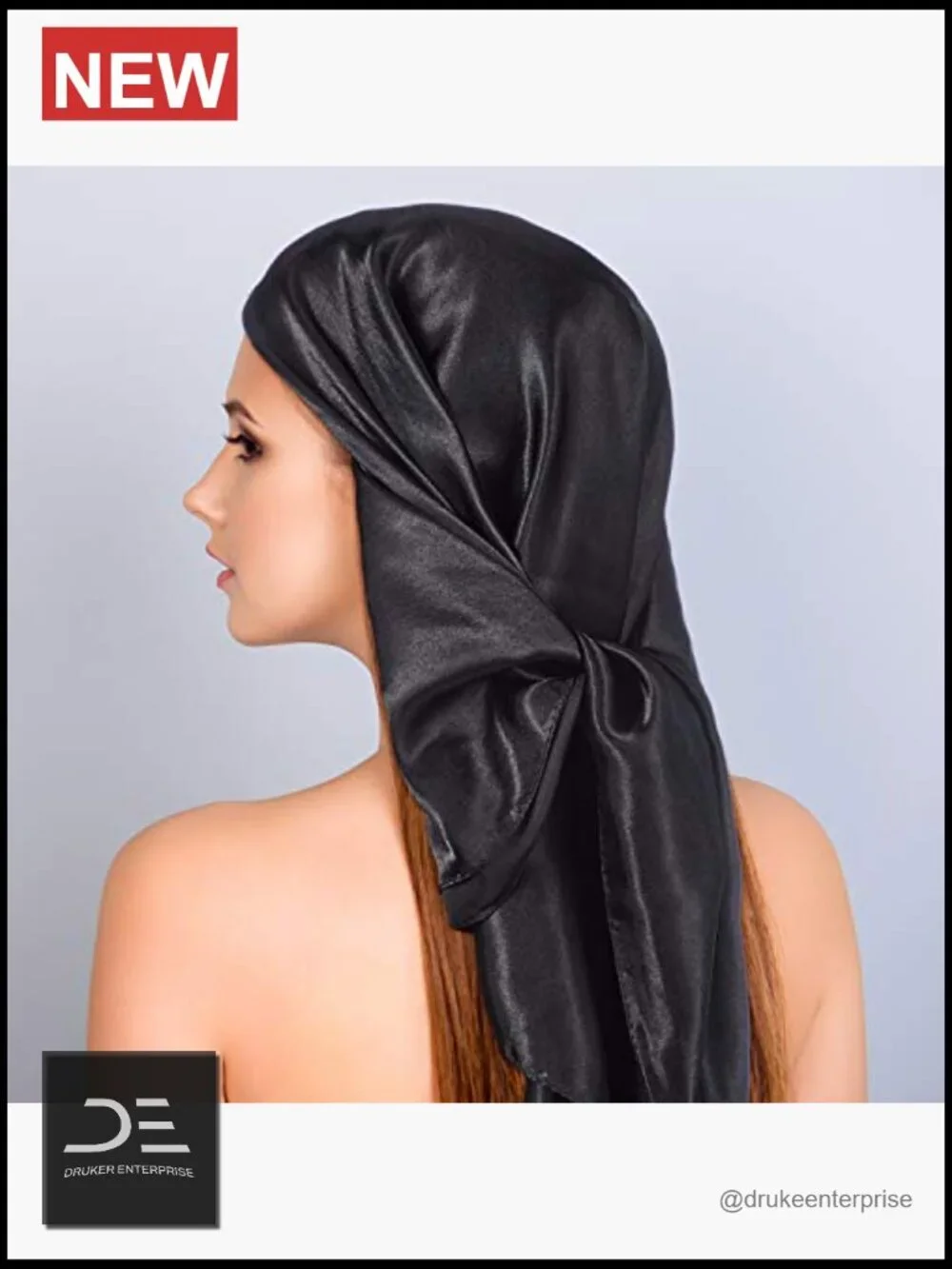 35 Inch Silky Head Scarf 2 Pcs Large Square Neck Scarf Sleeping Hair Wrapping